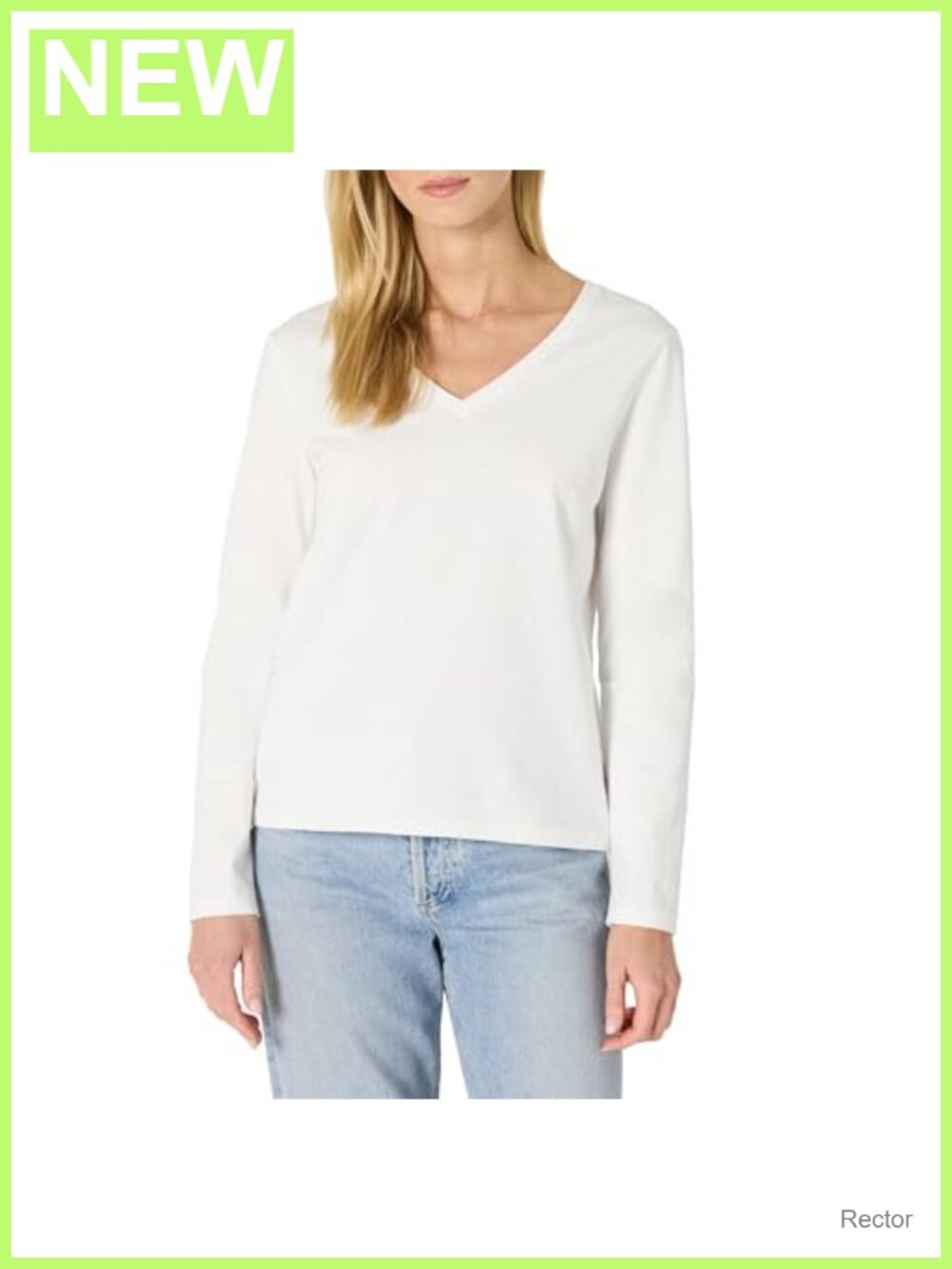 100% Cotton Long-Sleeve V-Neck T-Shirt Regular Fit Crewneck Tee